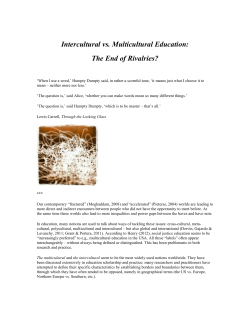 Intercultural vs. Multicultural Education