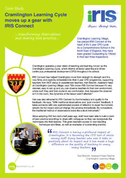Cramlington Learning Cycle moves up a gear with IRIS Connect