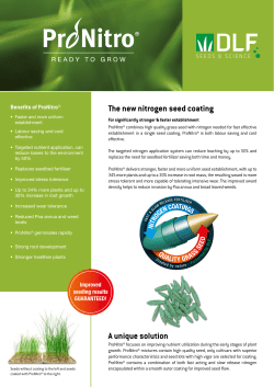 The new nitrogen seed coating A unique solution