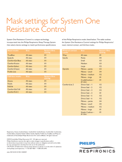 Mask settings for System One Resistance Control