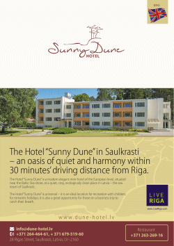 The Hotel &ldquo;Sunny Dune&rdquo; in Saulkrasti &ndash; an oasis of quiet and