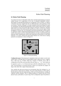 Lecture EIGHT Robot Path Planning