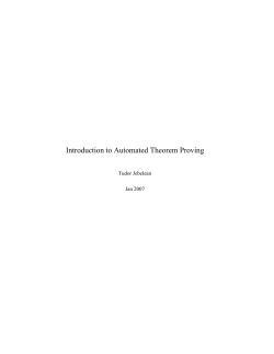 Introduction to Automated Theorem Proving