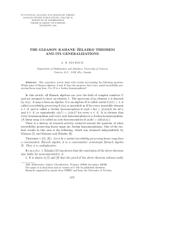 the gleason&ndash;kahane&ndash; ˙zelazko theorem and its generalizations