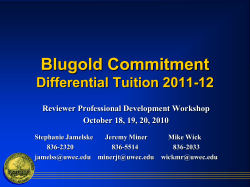 Blugold Commitment Differential Tuition 2011