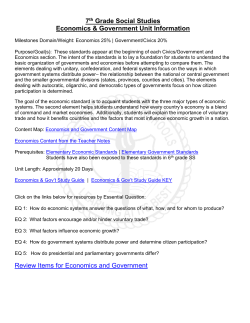 7th Grade Social Studies Economics