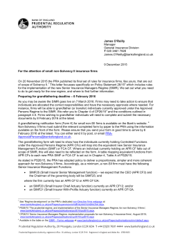 Letter to small non-Solvency II insurance firms