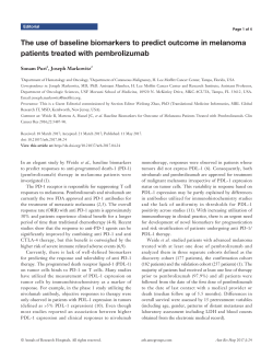 The use of baseline biomarkers to predict outcome in melanoma