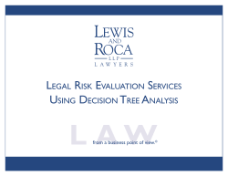 legal risk evaluation services using decision tree analysis