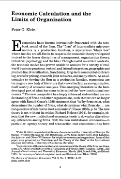 Economic Calculation and the Limits of Organization