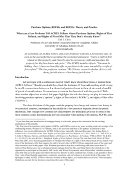 Purchase Options, ROFRs, and ROFOs: Theory and