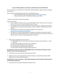 Survey 4: CSBG Expenditures and Resources