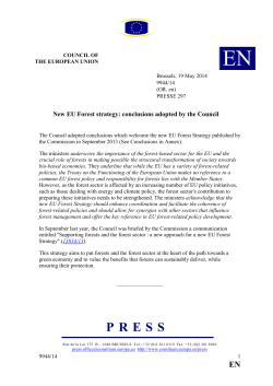 New EU Forest strategy - Council of the European Union