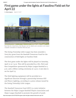 First game under the lights at Fasolino Field set