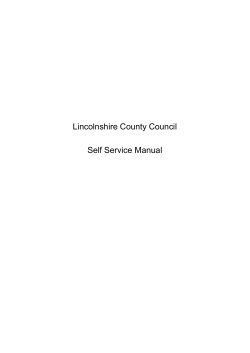 1 Logging in to Self Service - Lincolnshire County Council