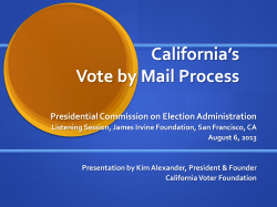 California*s Vote by Mail Process
