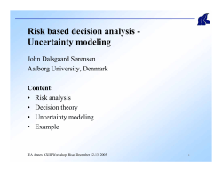 Risk based decision analysis - Uncertainty modeling