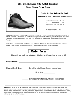 Team Shoes and Communication Info