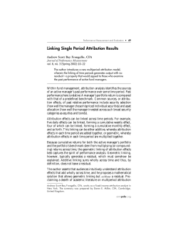 Linking Single Period Attribution Results
