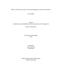 Effects of Wii Game Console on Increased Engagement and Peer
