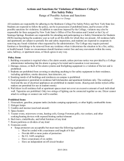 Actions and Sanctions for Violations of Skidmore College`s Fire