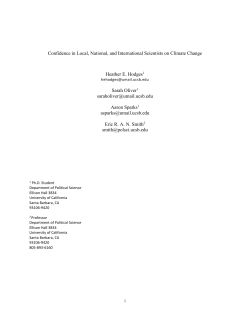 Confidence in Local, National, and International Scientists on