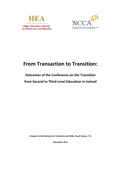 From transaction to transition: outcomes of the