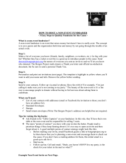 HOW TO HOST A NON-EVENT FUNDRAISER