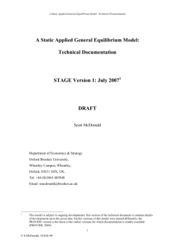A Static Applied General Equilibrium Model