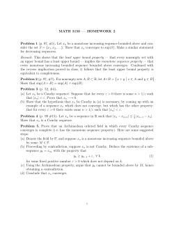 MATH 3150 &mdash; HOMEWORK 2 Problem 1 (p. 97, #5). Let x n be a