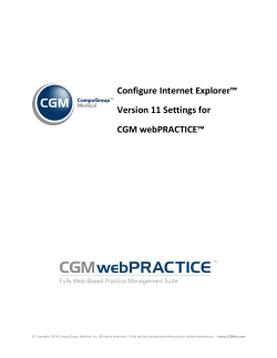 Configure Internet Explorer&trade; Version 11 Settings for CGM