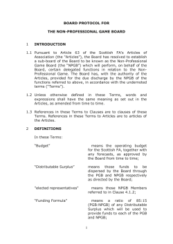 1 BOARD PROTOCOL FOR THE NON