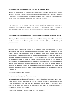POSSIBLE AREA OF CONVERGENCE No. 1 NOTION OF