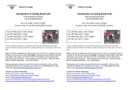 Intro to Cycling Road Craft flyer 2017
