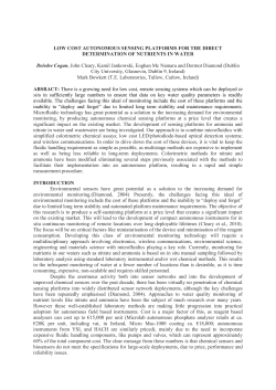 Low cost autonomous sensing platforms for the - DORAS