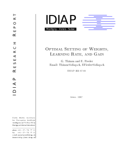 Optimal Setting of Weights, Learning Rate, and
