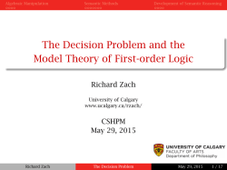 The Decision Problem and the Model Theory of First