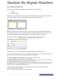 Step 1: Setting up the Master Slide Before you begin to draft your