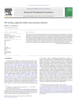 HIV testing, subjective beliefs and economic behavior