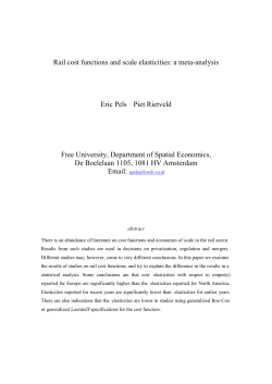Rail cost functions and scale elasticities