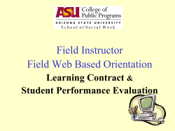 Field Learning Contract