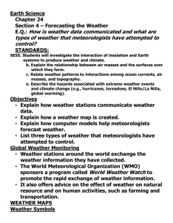 How do meteorologists mark precipitation on a weather map?