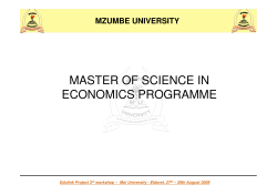 master of science in economics programme economics