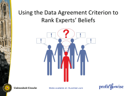Duco Veen &ndash; Using the Data Agreement Criterion to Rank Experts