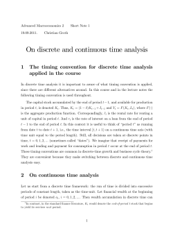 On discrete and continuous time analysis