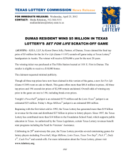 dumas resident wins $5 million in texas lottery`s set for life scratch