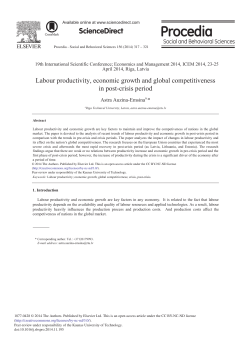 Labour Productivity, Economic Growth and Global