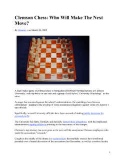 Clemson Chess: Who Will Make The Next Move?