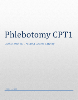 Phlebotomy CPT1 - Diablo Medical Training