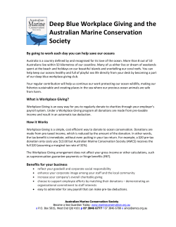 Deep Blue Workplace Giving and the Australian Marine